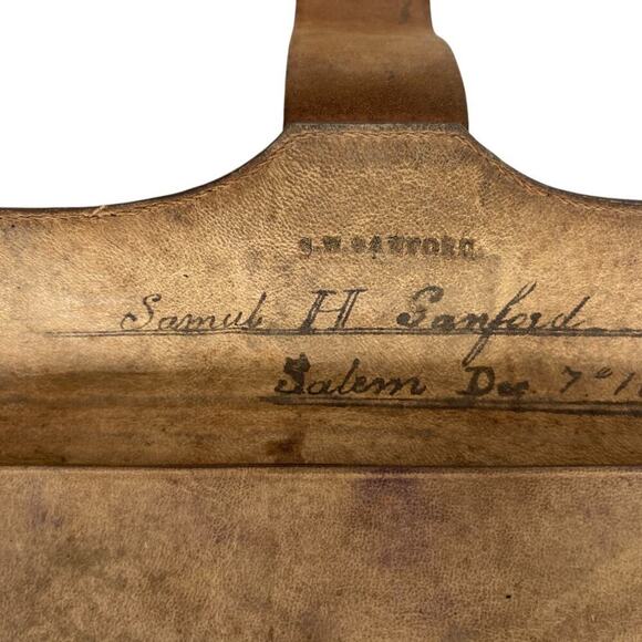 Antique 19th Century leather GENTLEMANS WALLET signed 1828 - Picture 10 of 12